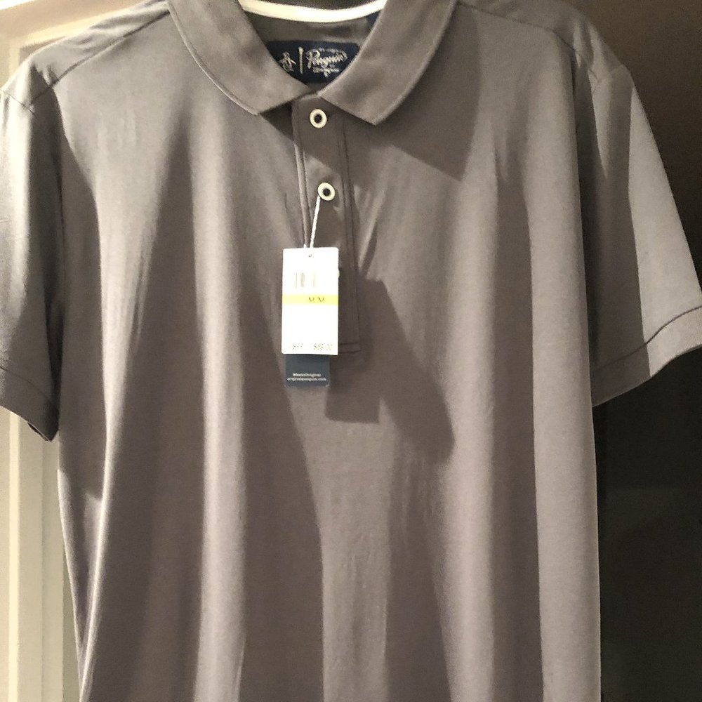 Penguin gray  Men's medium Polo  Style shirt